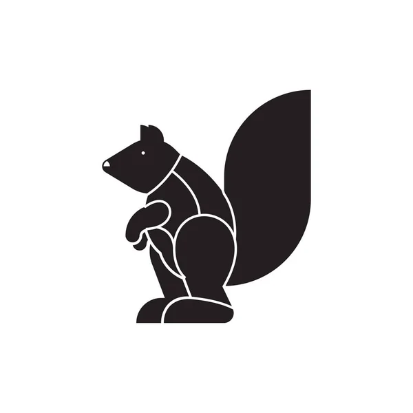 다람쥐의 실루엣 구성표 라인입니다 설치류를 고기에 포스터 정육점 다이어그램을 저장합니다 — 스톡 벡터