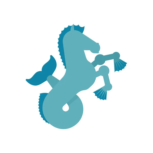 Hippocampus Heraldische Dieren Sea Horse Met Fishtail Fantastische Beest Monster — Stockvector