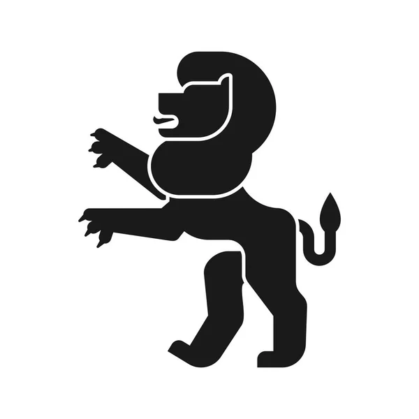 Heraldický Lev Zvířecí Siluetu Fantastické Zvíře Monstrum Pro Znak Prvek — Stockový vektor