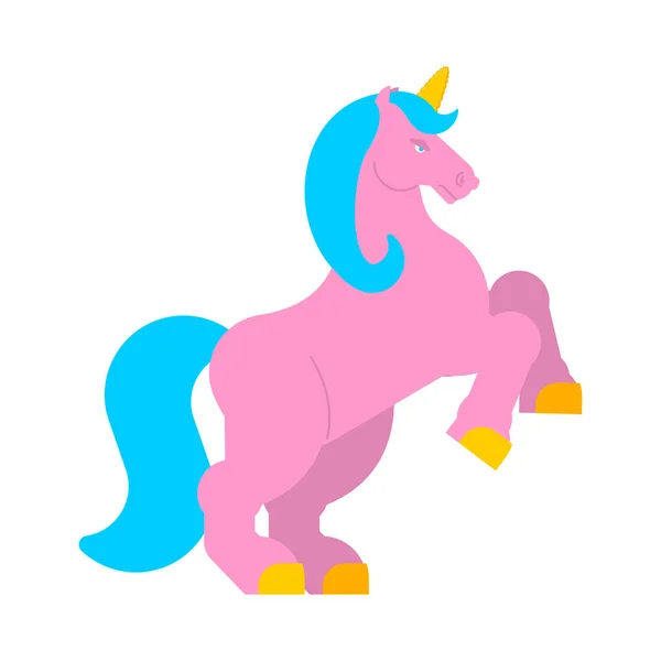 Silné Jednorožec Samostatný Silný Magický Kůň Rohem — Stockový vektor