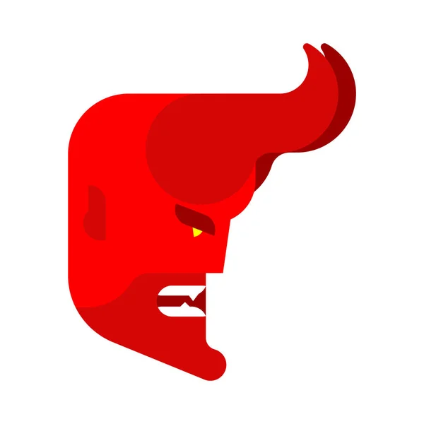 Diablo Con Cuernos Cabeza Cara Demonio Rojo Bozal Satanás Con — Vector de stock