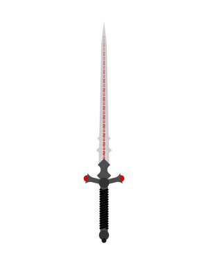 Elf kılıcı ile izole runes. Fantastik bıçak elf. Antik kılıç.  