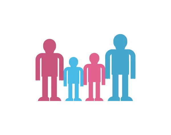 Symbole Familial Icône Signe Gentil Parents Enfants Illustration Vectorielle — Image vectorielle