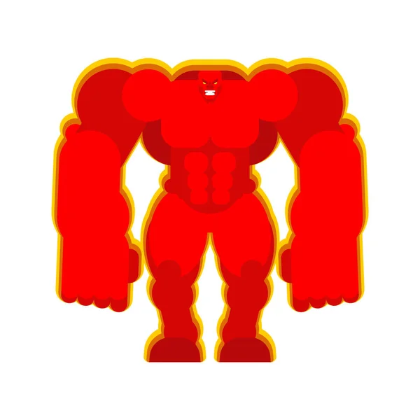 Fuego Golem Aislado Gran Monstruo Mágico Fantástico — Vector de stock