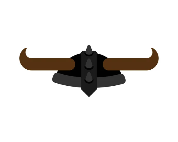 Casque Viking Avec Cornes Isolées Casque Barbare — Image vectorielle