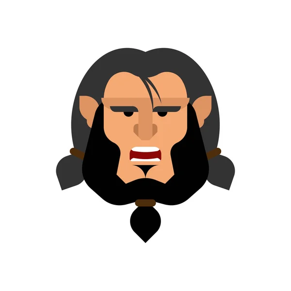 Barbar Tvář Zaútočili Brutální Muž Hlavou Warrior Portrét Vektorové Ilustrace — Stockový vektor