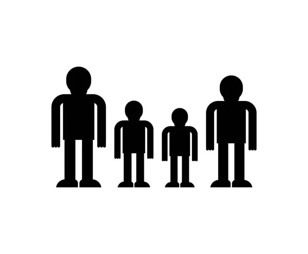 Symbole Familial Icône Signe Gentil Parents Enfants Illustration Vectorielle — Image vectorielle