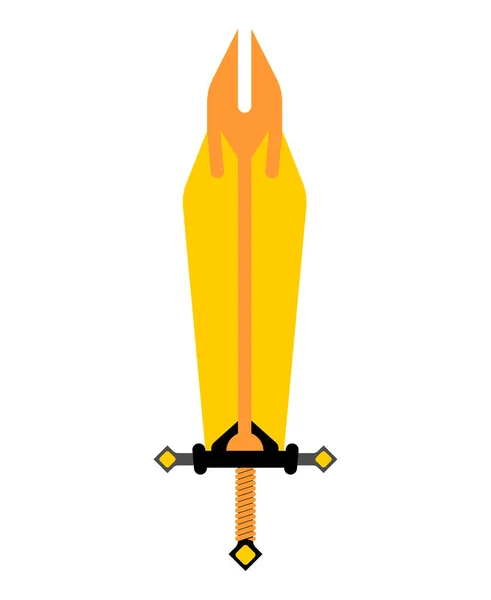 Złoty Miecz Barbarzyńcy Glaive Wojownik Starożytne Ostrze Szabli Cięcie Broń — Wektor stockowy