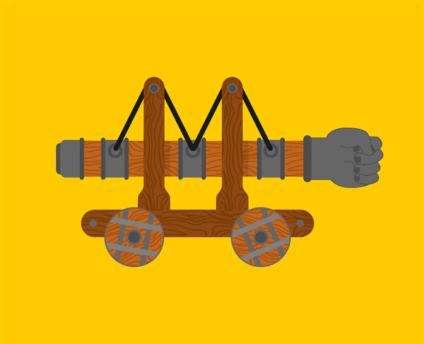 Удар железным кулаком изолирован. Настенный инструмент
