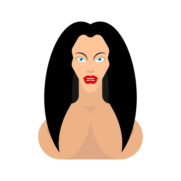 Hermoso Retrato Mujer Cara Femenina Aislada Vecto — Vector de stock