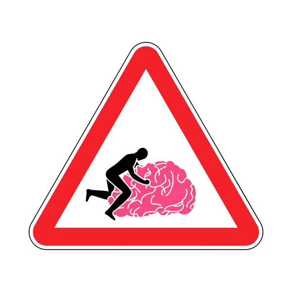 注目の脳をファックします 注意の頭脳をクソします 回のセックスで男 赤い道路標識 — ストックベクタ
