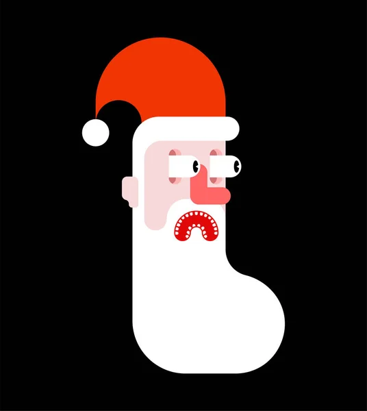 Père Noël Peur Visage Noël Nouvel — Image vectorielle