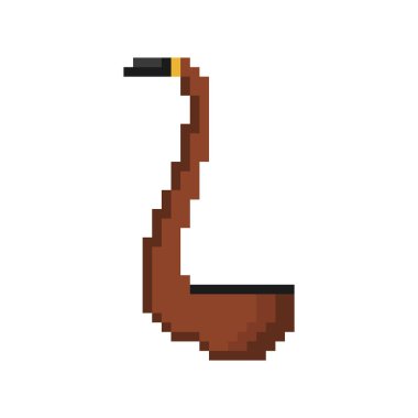 Boru piksel sanat izole sigara. Vektör çizim