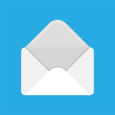 Açık zarf izole. Açık mektup. Posta kağıt vektör çizim