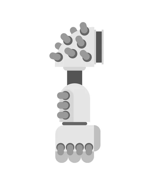 赛博格手 未来的机械技术控制论铁臂机器人 — 图库矢量图片