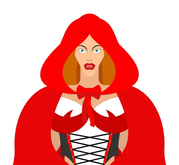Ενηλίκων Κόκκινο Ιππασίας Κουκούλα Όμορφη Γυναίκα Στο Κοστούμι Little Red — Διανυσματικό Αρχείο