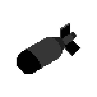 Bomba piksel sanat. 8 bit torpido. bomba grafik eski oyun.