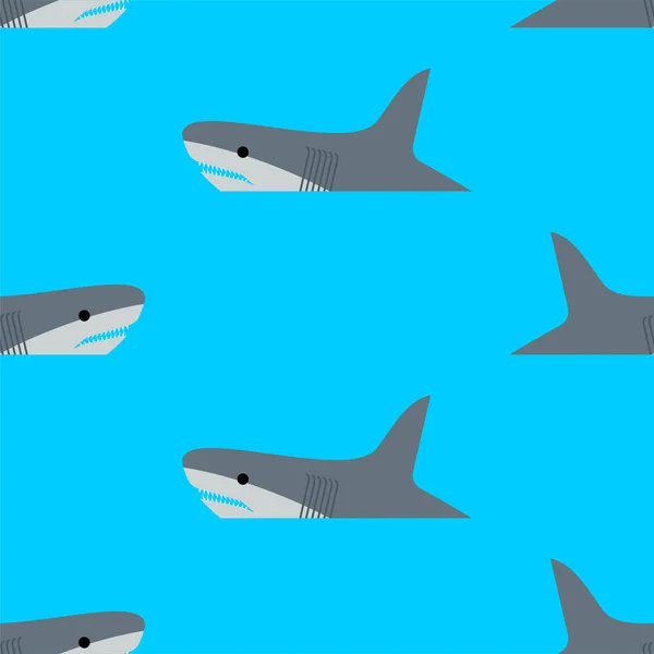 Patrón Tiburón Sin Costuras Depredador Marino Fondo Textura Vectorial — Vector de stock