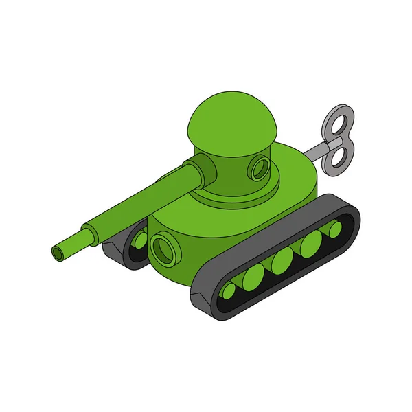 Tanque Juguete Aislado Estilo Isométrico Maquina Guerra — Vector de stock