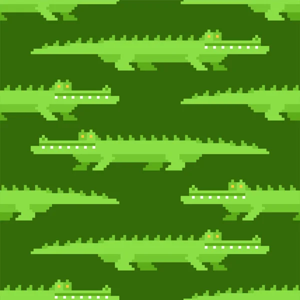 Krokodil Patroon Naadloos Alligator Achtergrond Croc Reptiel Vectorillustratie — Stockvector