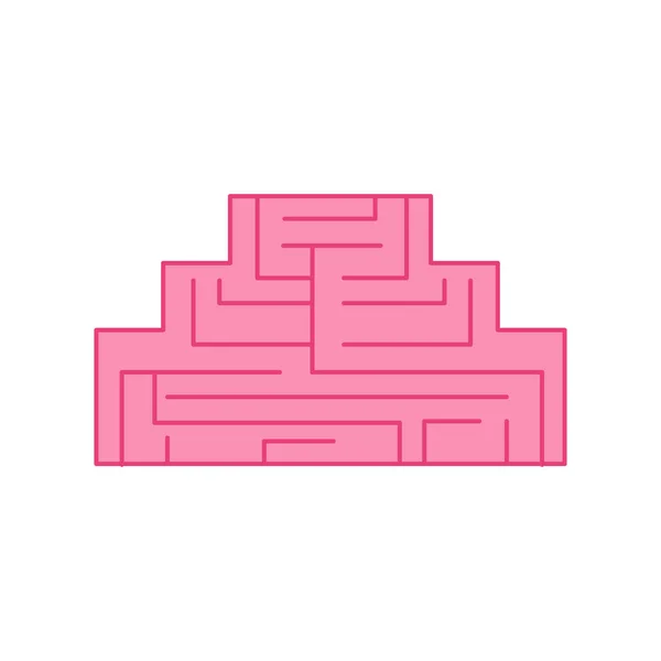 Gehirn Geometrie Labyrinth Symbol Quadrate Gehirne Vektor — Stockvektor