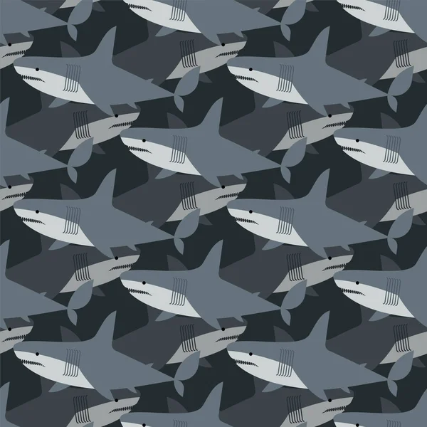 Žralok Vzor Bezešvé Mořský Dravec Pozadí Vektor Textura — Stockový vektor