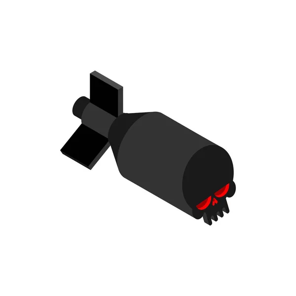 Crâne Bombe Isolé Bombe Torpille Illustration Vectorielle — Image vectorielle
