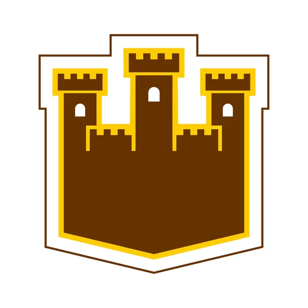 Logo Señal Fortaleza Símbolo Torre Del Castillo Antiguo Icono Del — Archivo Imágenes Vectoriales