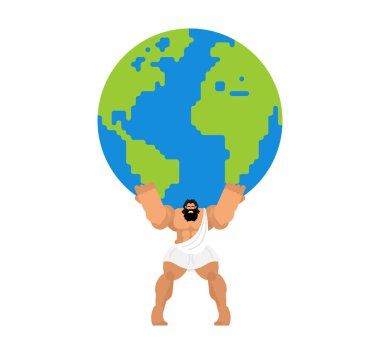 Atlas toprak tutar. Dünya onun omzuna Atlant tutar