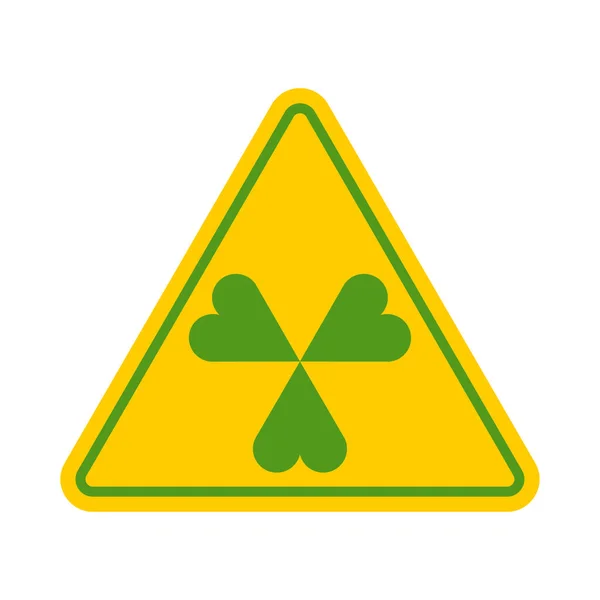 Gefahr Irisch Green Hazard Shamrock Kleeblatt Symbol Für Irland Patrick — Stockvektor