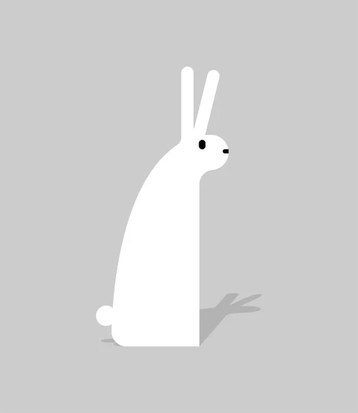 White Rabbit Isolated Hare Icon Vector Illustratio — Stock Vector