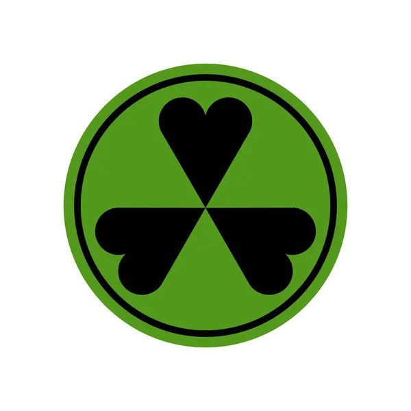 Gefahr Irisch Green Hazard Shamrock Kleeblatt Symbol Für Irland Patrick — Stockvektor