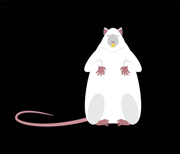 Witte Muis Laboratorium Geïsoleerd Knaagdier Vectorillustratie — Stockvector