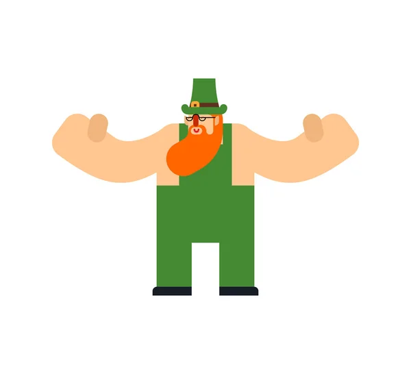 Leprechaun Isolated Patricks Day Character Irish Holiday Dwarf Green Hat — Stock Vector