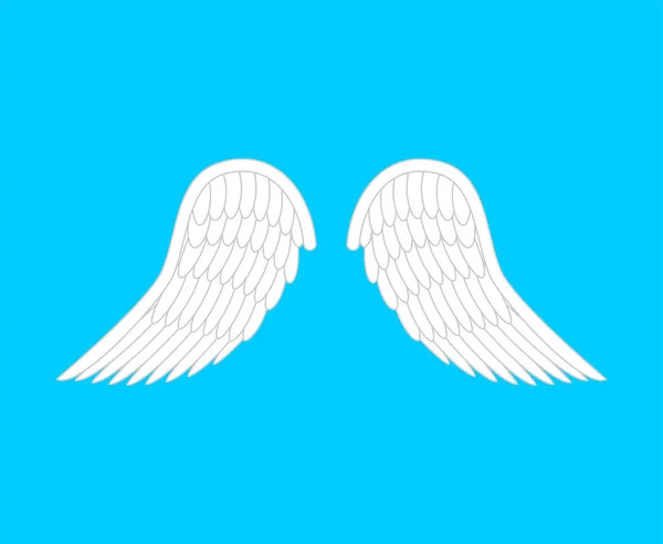 Angel Wings Białym Tle Białe Pióro Ptak Skrzydło Ilustracja Wektorowa — Wektor stockowy