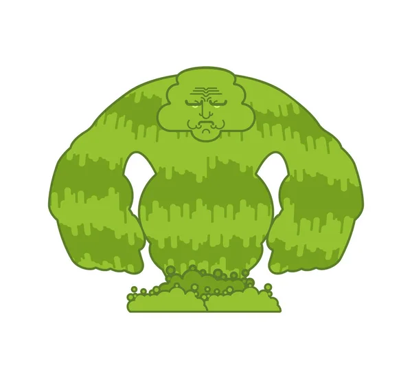 Sopel Monster Zelené Samostatný Lepkavý Kluzké Obludnost Charakter — Stockový vektor