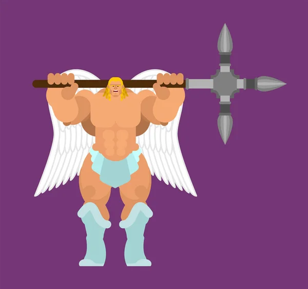 Ángel Fuerte Poderoso Arcángel Poder Dios Vector — Vector de stock