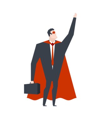 Süper iş adamı. Süper kahraman Yöneticisi. Pelerin işçi. Superpowe