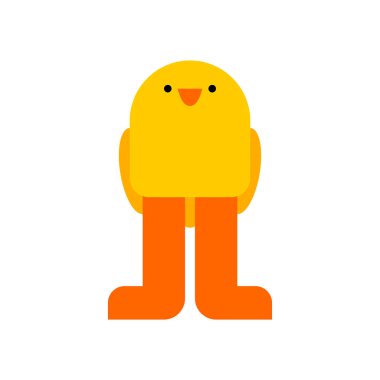 İzole piliç. Küçük tavuk karikatür tarzı. Vektör illustratio