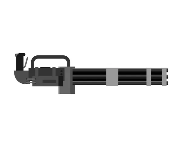 Metralhadora Minigun isolada. Gattling arma automática . — Vetor de Stock