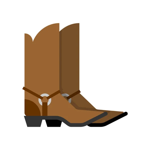 Cowboy Boots isolado. acessório ocidental. Sapatos Wild West. vecto — Vetor de Stock
