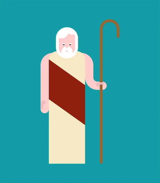 Старик Ной Проповедник. Библейский человек, спасенный Богом от потопа — стоковый вектор