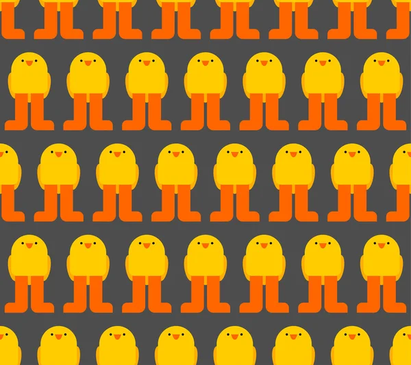 Chick pattern seamless. Little chicken cartoon style background. — Stock Vector