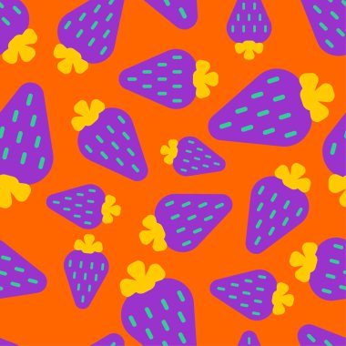 Menekşe çilek deseni kesintisiz. Berry arka plan 