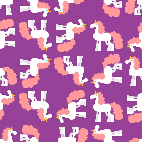 Unicorn desen piksel sanatı. Arka plan Magic Horse 8 bit ile hor