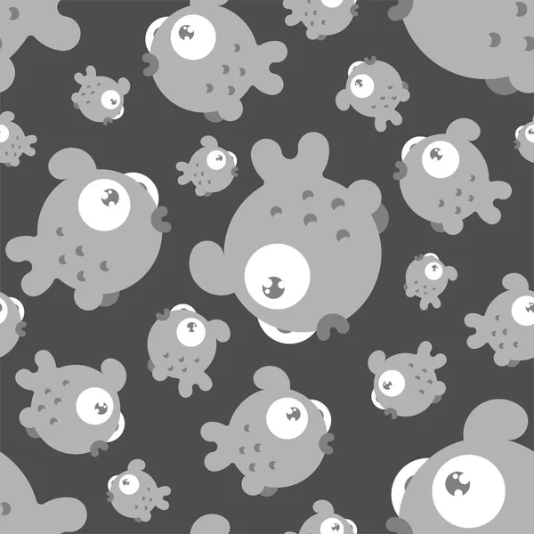 Fish pattern seamless cartoon style. Векторная группа морских животных — стоковый вектор