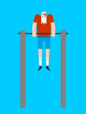 Büyükbaban yatay barda. Çek yukarı Büyükbaba sokak egzersiz. 