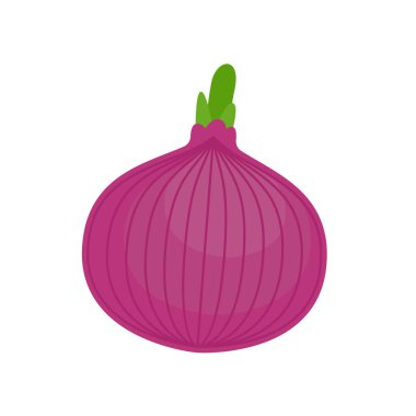 Kırmızı soğan izole edildi. sebze karikatür tarzı vektör illüstrasyon