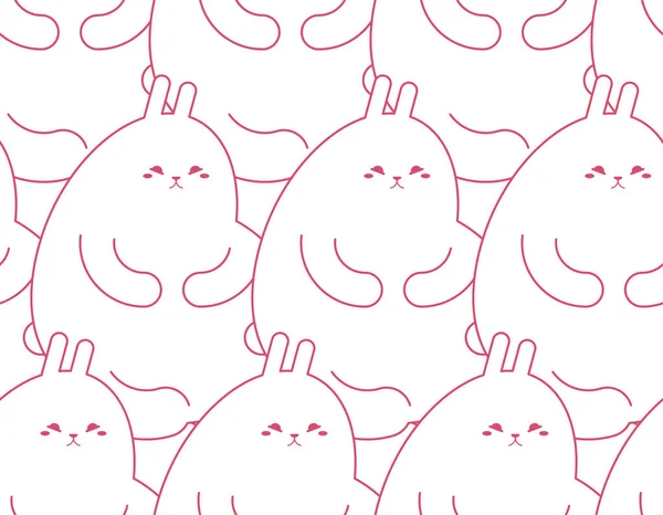 Graisse motif lapin sans couture. Fond épais de lièvre. mignon bébé cl — Image vectorielle