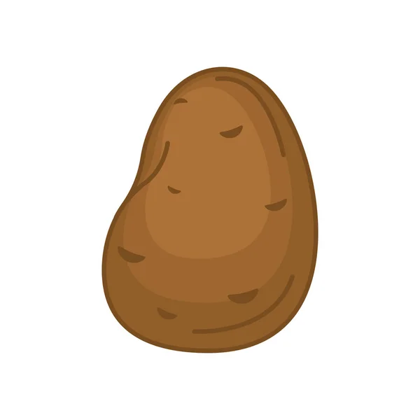 Potatis isolerad. vegetabiliska tecknad stil vektor illustration — Stock vektor